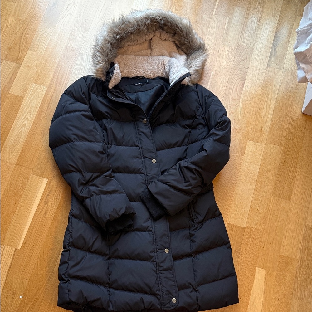 Polo Ralph Lauren Women's Black Size XL Puffer Coat with Faux Fur Hood